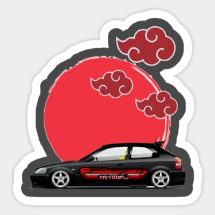 Shaddowryderz Red Sun Civic Sticker